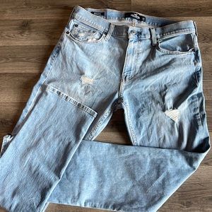 Hollister slim Straight ripped blue jeans